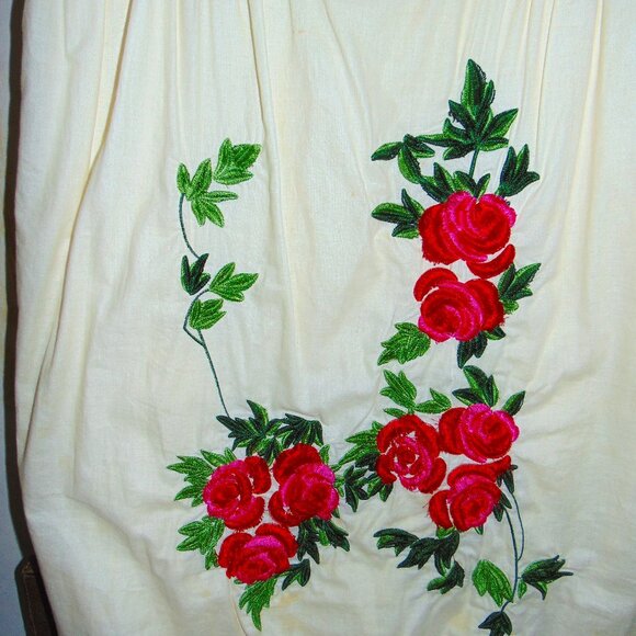 Cooper By Trelise Dress Women's Pale Yellow Embroidered Boho Cottagecore Cotton - Picture 3 of 7